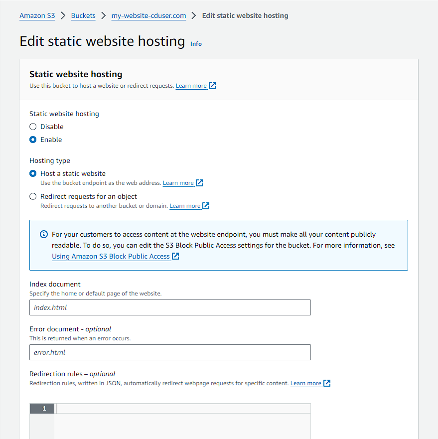 How to host a static website using AWS S3 and CloudFront - Part 1.